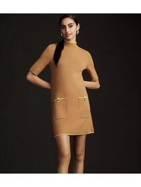 Maeve Annalise Mock-Neck Mini Sweater Dress - NWT - Cedar - 1X